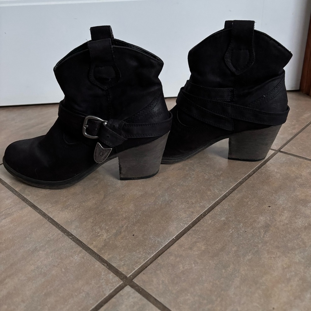 RocketDog, Black, Pull-On, Western Style, Suede, Slouch Ankle Boots